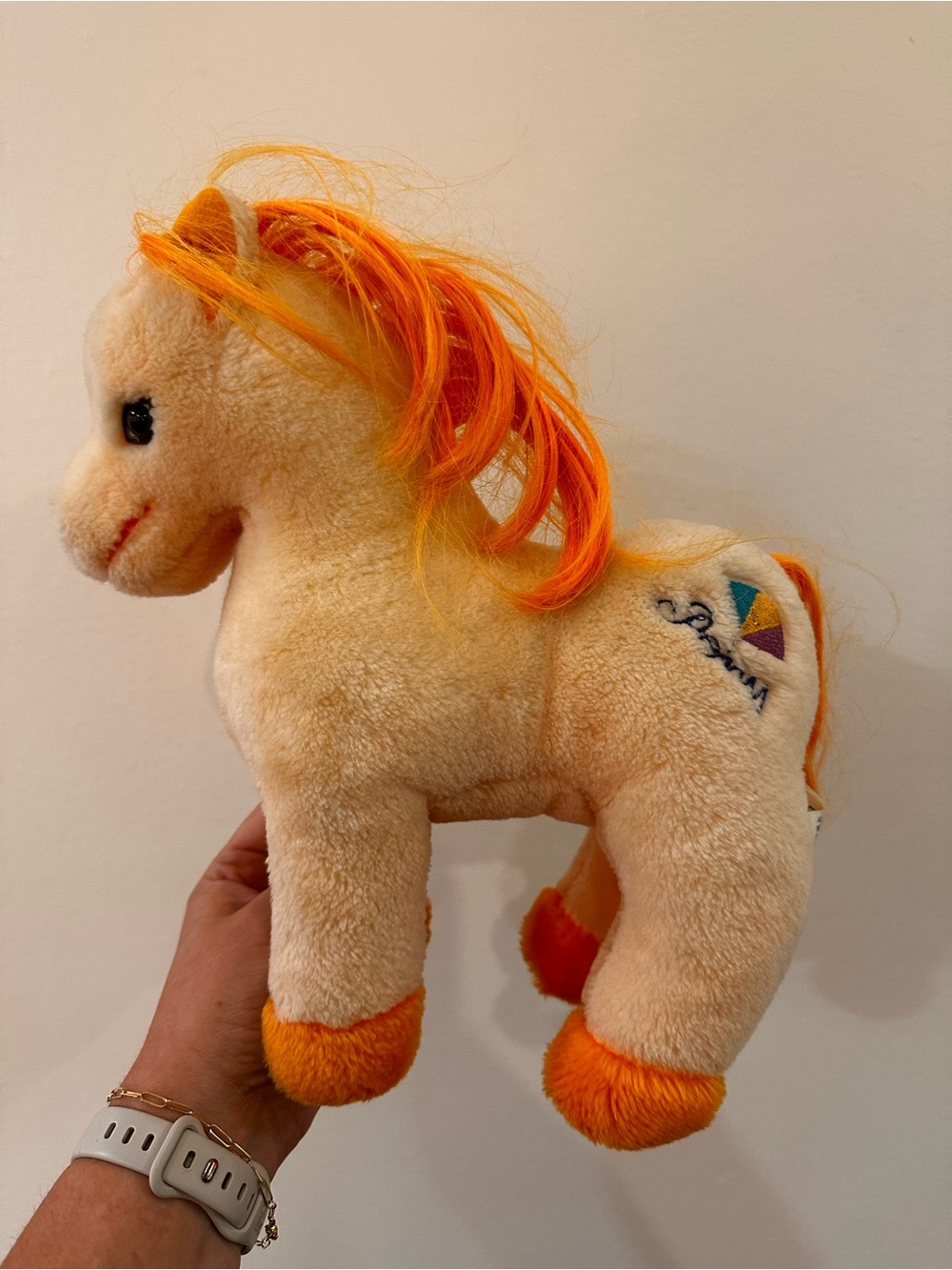 VINTAGE 1983 ANIMAL TOY IMPORTS ORANGE BABY HORSE PONY STUFFED ANIMAL PLUSH